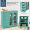 Costway Buffet Sideboard Table Kitchen Storage Cabinet w/ Drawers & Doors White\Blue\Green